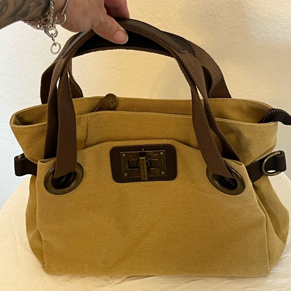 ZEDE Unisex Pont Des Arts Mini Cross Body Bag - Beige Khaki, *no shoulder strap - Picture 9 of 12